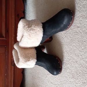 Ugg Suede Wooden Heeled Boots